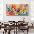 thumbnail image 4 of Large Framed Canvas Print Abstract Watercolor LandscapeWall Art Decorative Ready to Hang Painting for Living room Bedroom 60x30 inches Natural Frame, 4 of 7