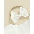 thumbnail image 5 of Gupgi Baby Girls Summer Romper Dress Short Puff Sleeve Tulle Patchwork Romper with Headband, 5 of 9