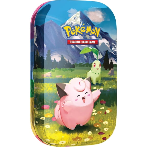 Pokemon TCG: Mega Evolution—Ascended Heroes Mini Tin: Clefairy & Chikorita (1 Sticker Sheet, a Pokémon Art Card & 2 Booster Packs)