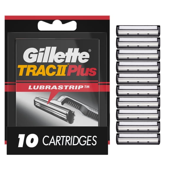 Gillette Men's Trac II Plus Razor Blade Refills, 10 Count