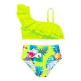 thumbnail image 3 of Yindaity Girls Swimsuit 2 Piece Girls Swimsuit Bikini Set 2 Piece Bathing Suits Color Block Criss Cross Swimwear(Light Green,8-9 Years), 3 of 7