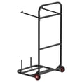 thumbnail image 6 of Folding Chair Rack - 100 LBS Capacity - Heavy Duty Chair Cart for 10 Chairs - Metal Storage Dolly with Rubber Wheels - Push Chair Holder - Matte Black, 6 of 10