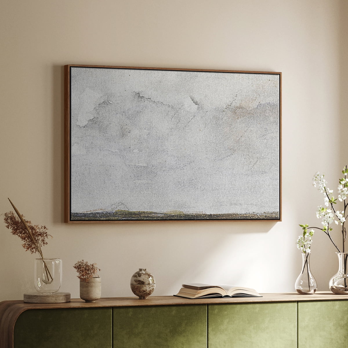 Vintage Landscape-CCCXXXVI By Wexford Home Framed in Walnut Wood Gallery Wrapped Canvas 27 in. x 41 in.