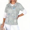 thumbnail image 4 of Jsaierl Christmas Scrub Tops for Women Short Sleeve Christmas Pattern Nurse Uniform Working V Neck Shirt Dressy Casual Tees Blouse Top for Women Fashion 2024, 4 of 6