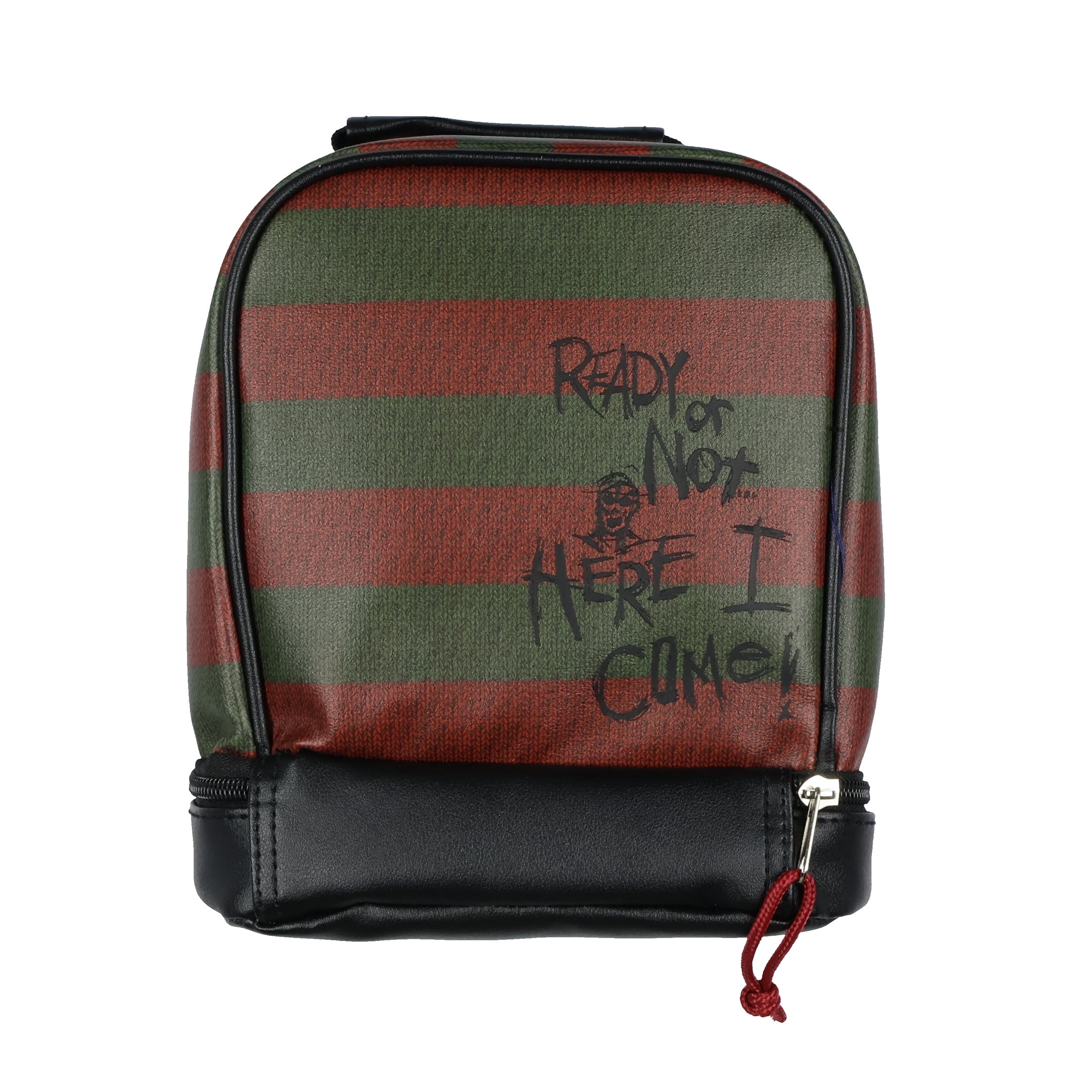 Nightmare on Elm Street Lunch Tote Freddy Krueger Slashes Dual Compartment Insulated Lunch Bag Tote For Hot And Cold Food, Drinks, And Snacks 10"