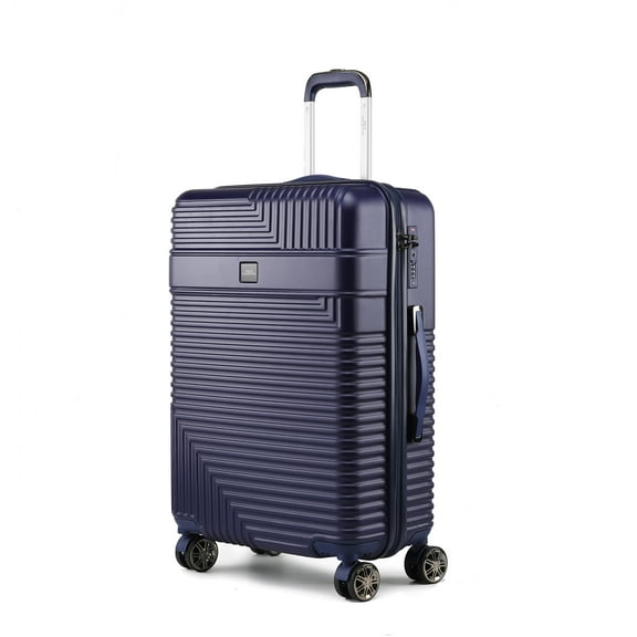 MKF Collection Mykonos Large Luggage Hardside, Luxurious Travel Suitcase by Mia K - Navy