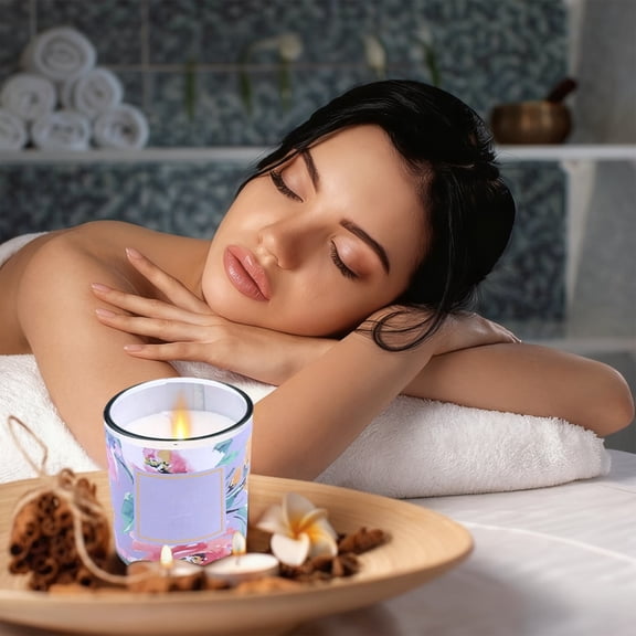 PONPRNGY 1Pc Scented Candles Gift, Glass Jar Candles for Scented, Long Lasting Soy Wax Aromatherapy Candle Set, Best Gifts for Every One(Jasmine Blossom)
