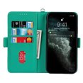 thumbnail image 4 of Decase iPhone 11 pro case, Flower Embossed Wallet Card Cash Slots PU Premium Leather Magnetic Flip Kickstand Shockproof Ultra-Slim Cover for iPhone 11 pro 5.8 inch,Green, 4 of 8