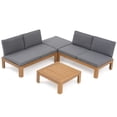 thumbnail image 3 of JOIVI 4 Piece Outdoor Acacia Furniture Set, Patio Furniture Sectional Sofa Set with Adjustable Armrest and 2-in-1 Coffee Table for Backyard, Garden, Balcony, 3 of 8