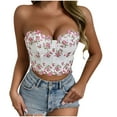 thumbnail image 2 of Yuwull Corset Crop Top Bustier Underbust Boned Backless Sleeveless Strapless Off Shoulder Aesthetics For Women T2kss, 2 of 7