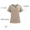 thumbnail image 2 of YLSDY Fashion Men & Women Scrub Tops V-Neck Scrubs Unisex Stretch Nursing Shirts Medical Uniform Workwear with 3 Pockets Khaki XL, 2 of 6