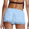 thumbnail image 3 of qolati Women Lace Shorts Ruffle Bloomers Y2k Layered Frill Bottoms Cute Fluffy Mini Shorts Pettipants, 3 of 4