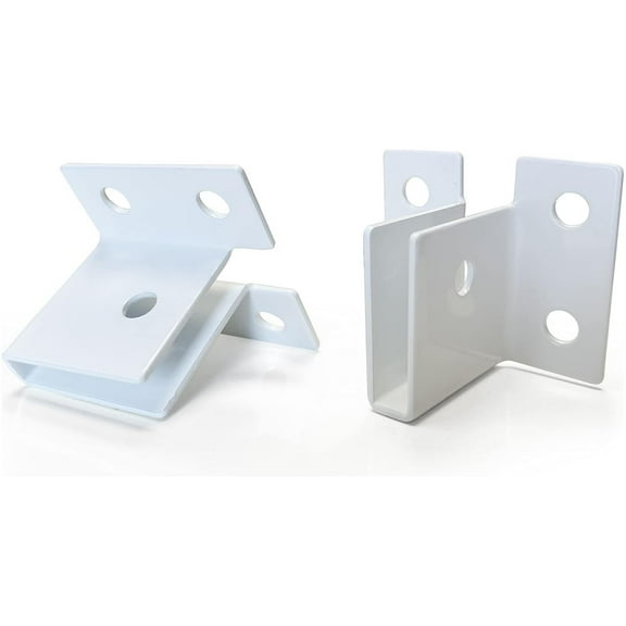 Canailles 2-Pack 3/4" U-Bracket Set, White Powder Coated Steel Mounting Brackets for 1/2" to 14/16"