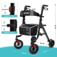 thumbnail image 5 of COSYWILL Aluminum Rollator Walker with Seat,Height Adjustable Mobility Walker with 8" Wheels,350 lb Weight Capacity,Black, 5 of 8