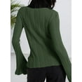 thumbnail image 4 of Womens Bell Long Sleeve Tops Going Out Knitted Pullover Sweater 2025 Fall Fashion Lightweight Winter Shirts, 4 of 5