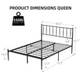 thumbnail image 5 of Queen Size Metal Bed Frame with Headboard, Bed Frame Mattress Foundation with Slat Support and 12.3" Storage Height, 5 of 6