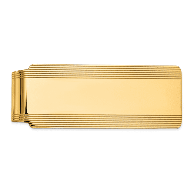 14k Yellow Gold Mens Money Clip For Dad Mens For Him