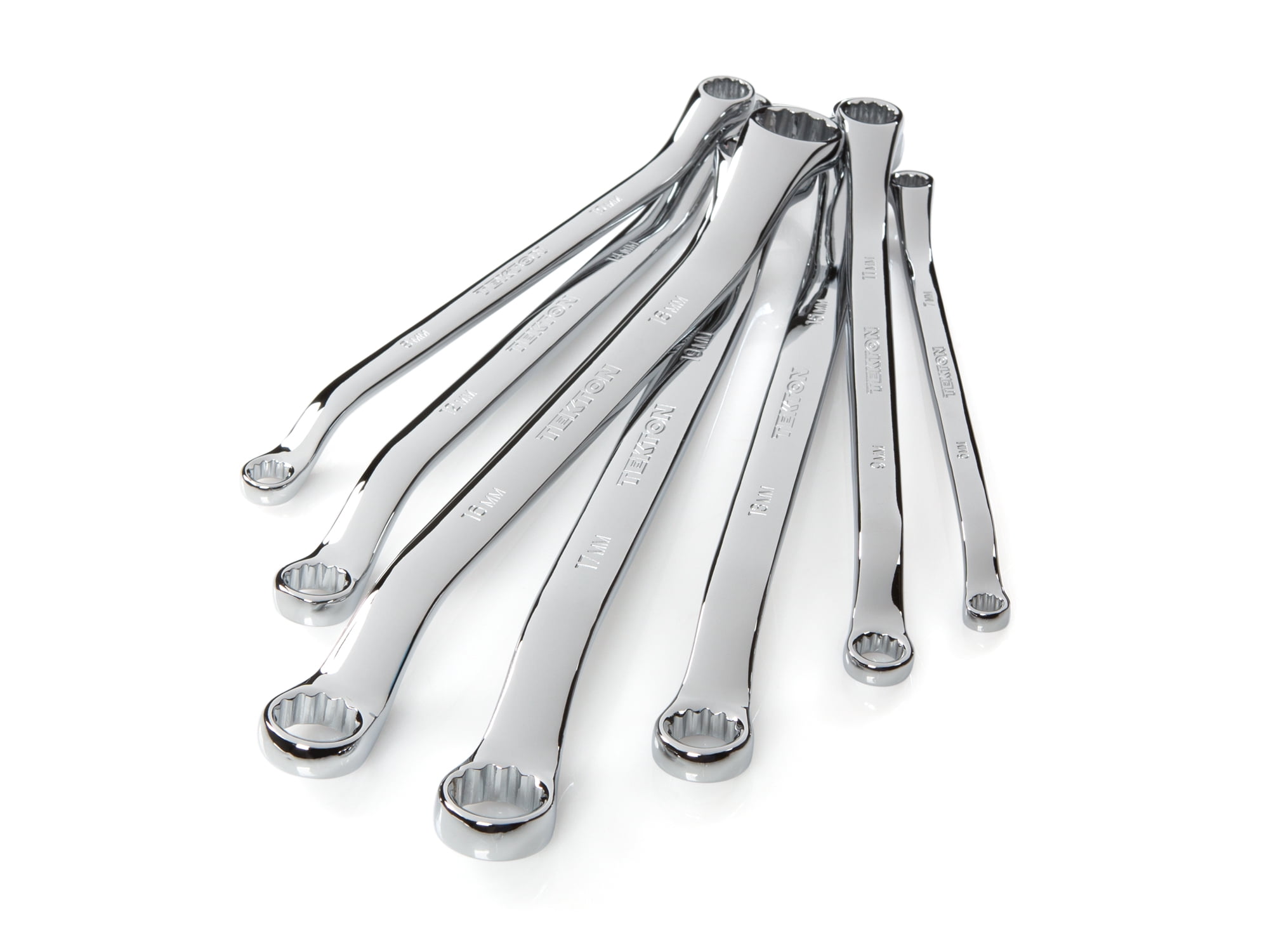 TEKTON 45-Degree Offset Box End Wrench Set, 7-Piece (6-19 mm) - Pouch | WBE24507