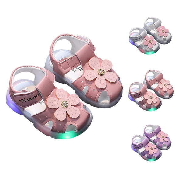 HAOTAGS Baby Girls Sandals, Non-slip Flat Soft Sole Summer Baby Toddler Shoes Pink 9-12 Months