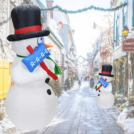6 Feet Led Shivering Snowman For Yard With Sign Inflatable Home