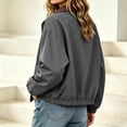 thumbnail image 5 of Women’s Lapel Button Jacket, Lightweight Long Sleeve Loose Jackets, Fall Elastic Hem Casual Outerwear with Pockets, 5 of 6