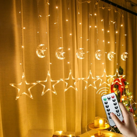 Curtain Light Star Icicle Indoor/Outdoor USB 8 Lighting Modes Remote LED String