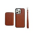 thumbnail image 2 of Allytechgroup for iPhone 14 Plus Wallet Case Card Holder, PU Leather Phone Case Women Men Protective Cover Wrist Strap Zipper Credit Card Slots For iPhone 14 Plus, Brown, 2 of 12