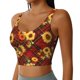 thumbnail image 2 of Fotbe Red Plaid Sunflower Sujetador Deportivo Largo sin Aros para Mujer con Almohadillas y Soporte Medio, Transpirable y Absorbente, Camiseta Tipo Chaleco o Tank Top-Small, 2 of 8