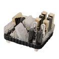 thumbnail image 4 of Portable Vanity Makeup Organizer, Unbreakable Plastic Organizer With Striped Design And Anti Slip Bottom, Multiple Compartments For Lipsticks, Jewelry, Small Essentials, 4 of 8