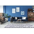 thumbnail image 2 of Ladole Rugs Grant Shaggy Casablanca Contemporary Abstract Big Runner Area Rug in Dark Blue White 2'7" x 9'10", 2 of 4