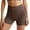 Coffee, variant on Women's High Waisted Fitness Shorts - 4-Way Stretch Non-See-Through Yoga Running Shorts - S-L
