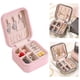 thumbnail image 5 of Mini estuche de viaje para joyas, caja de almacenamiento de exhibición de cuero PU para s, niñas y mujeres EstiloE-Rosa Hugo Estuche de viaje para joyería, 5 of 10
