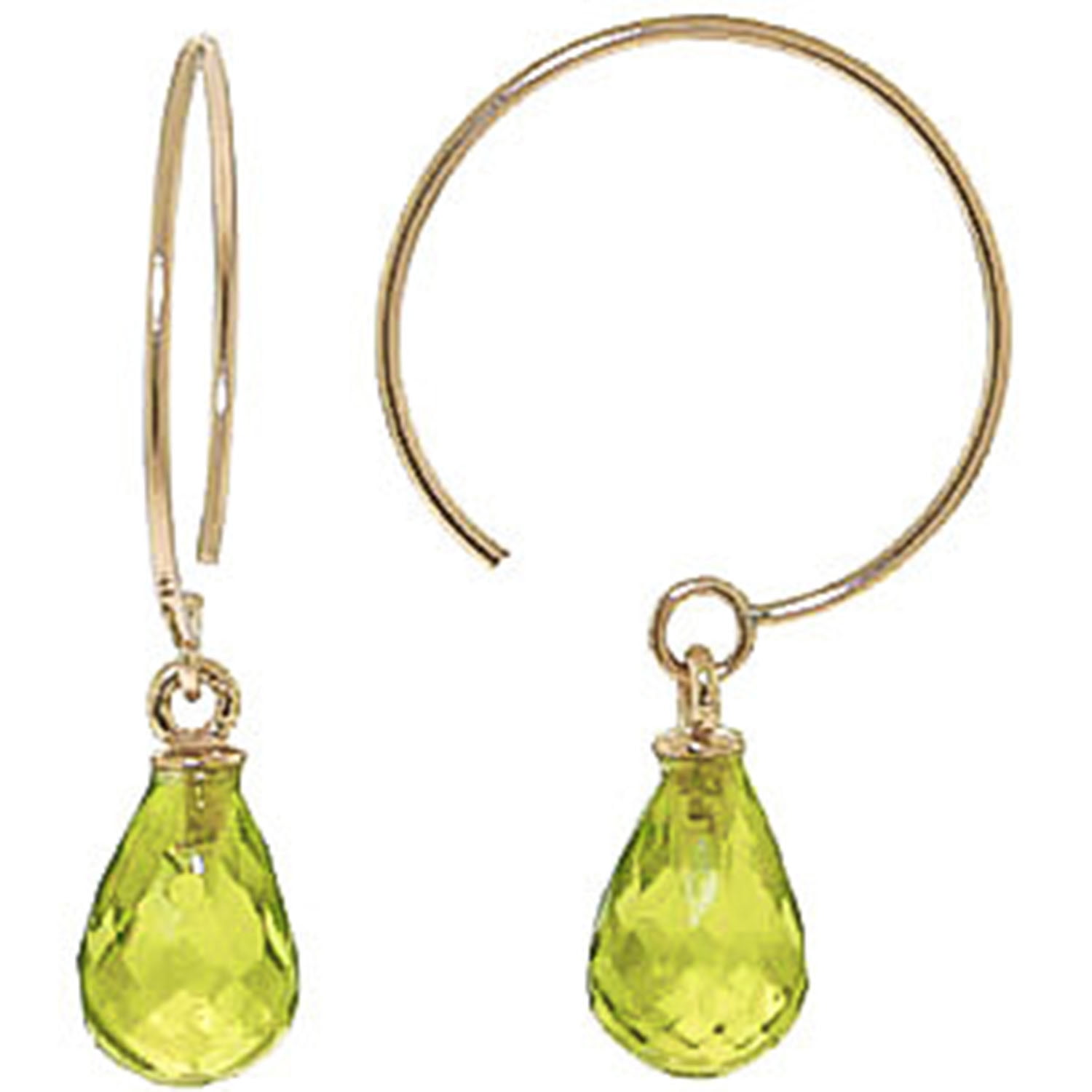 Galaxy Gold GG 14k Solid Gold Circle Wire Earrings with Peridots Galaxy Gold GG 14k Solid Gold Circle Wire Earrings with Peridots