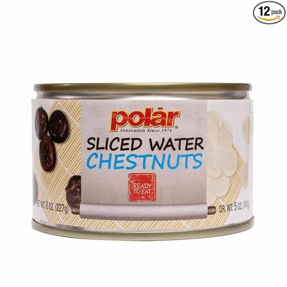 MW Polar Canned Vegetables Water Chestnuts, Sliced, 8 Ounce (Pack of 4)