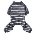 thumbnail image 6 of CHBORLESS Stripes Dog Pajamas Puppy Rompers Pet Dog Jumpsuit Clothes Doggie Onesies Puppy Bodysuits for Small Medium Dogs (Large, Gray), 6 of 7