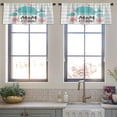 thumbnail image 3 of LALILO Kitchen Curtain Valance Super Cute Whale Happy Rod Pocket Window Curtain 52"x 18" Set of 2, 3 of 5