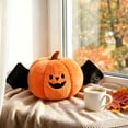 thumbnail image 5 of Euahivb Halloween Pumpkin Plush Toy 15.75 Inch Bat Design Soft Stuffed Animal Cushion for Couch Living Room Bedroom Spooky Seasonal Party Decor Gift, 5 of 5