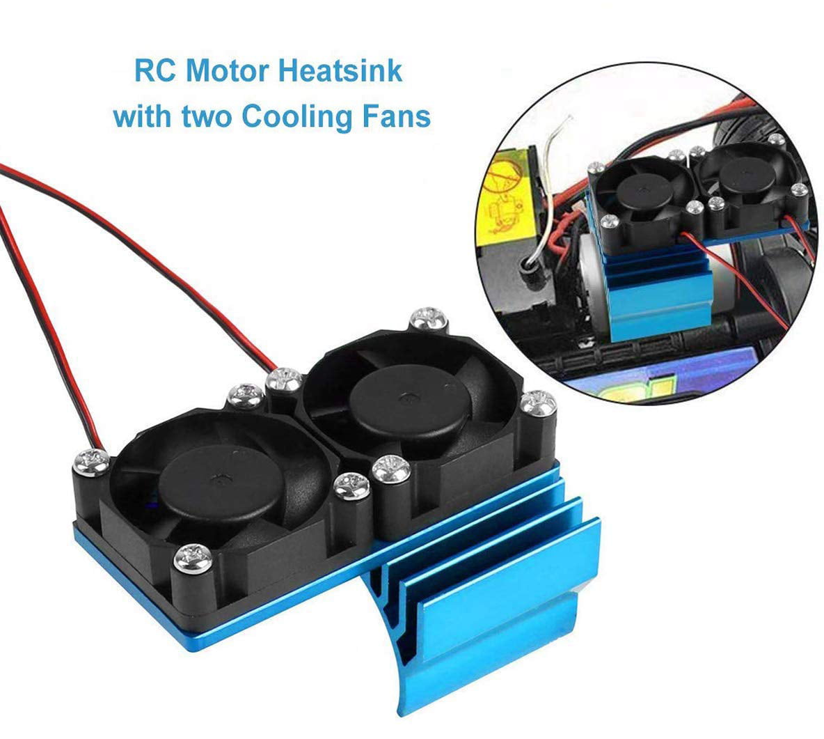 RC EP Car 1/10 540 Motor Alloy Vent Heat Sink Fan heatsink Silver