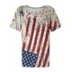 thumbnail image 5 of Fiudx Ofertas Flash Del Día Blusa de Manga Corta para El Día de La Independencia a La Moda para Mujer, Camiseta Estampada, Top Informal, 5 of 5