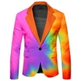 thumbnail image 4 of ASFGIMUJ Men's Rainbow Print Suit Set Colorful Pride Blazer and Pants 2-Piece Festival Party, 4 of 6