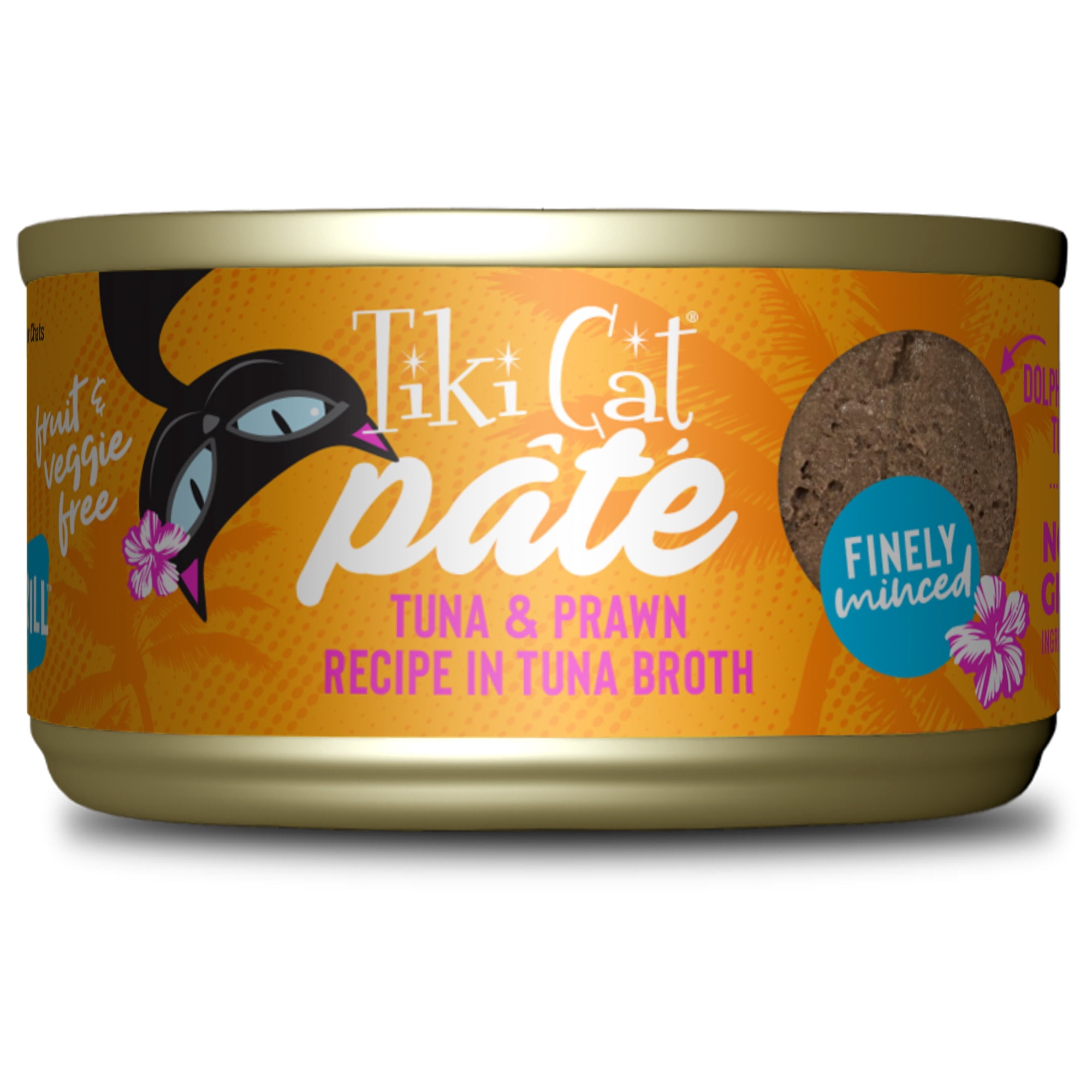 Tiki Cat Grill Pate Wet Cat Food, Tuna & Prawn, 2.8 oz. Can