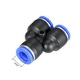 thumbnail image 2 of 5pcs Push To Connect Fittings 10 mm or 25/64" od Tube Fittings Blue, 2 of 3