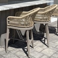 thumbnail image 3 of PURPLE LEAF Outdoor Counter Height Bar Stools Set of 2, Patio Woven Aluminum Barstools Bar Chairs with Back and Cushions for Balcony Garden Indoor Kitchen Outside,Champagne, 3 of 12