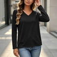 thumbnail image 6 of jjayotai Womens Long Sleeve Shirts V Neck Basic Tee Tops Dressy Casual Business Work Blouses Fall Outfits, 6 of 6