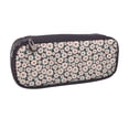 thumbnail image 2 of Lsque Daisies Flowers Printed Big Capacity PU Leather Pencil Case Large Pencil Pouch Stationery Pen Bag Pencil Holder for Teen, 2 of 6