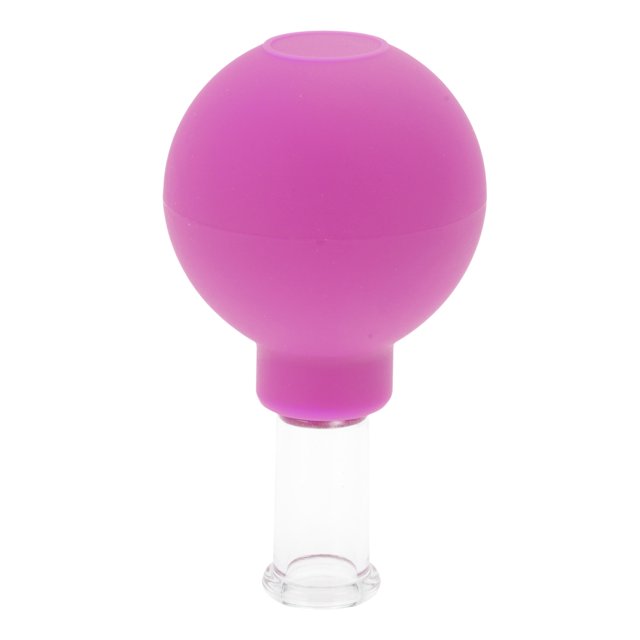 Unique Bargains 1 Pc Convenient Cupping Facial Tools for Beauty Parlor 0.39" Purple Silicone Glass