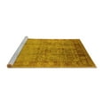 thumbnail image 2 of Ahgly Company Machine Washable Indoor Square Oriental Yellow Industrial Area Rugs, 4' Square, 2 of 4