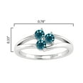 thumbnail image 3 of V3 Jewelry® 925 Sterling Silver with 1/3 CTTW Natural Blue Diamond Three Stone Ring for Women, 3 of 4