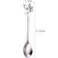 thumbnail image 2 of 10 Pcs Stainless Steel Silver Leaf Creative Appetizer Cake Fruit Forks Set 4.7 Inches Tasting Dessert Forks Kitchen Accessory Wedding Party (Silver-10Forks), 2 of 8