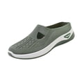 thumbnail image 2 of BRGZLK Women Slip On Shoes Fashion Versatile Closed Toe Breathable Mesh Walking Shoes Summer Trendy Lightweight Comfortable Plus Size Mule Army Green 6, 2 of 8